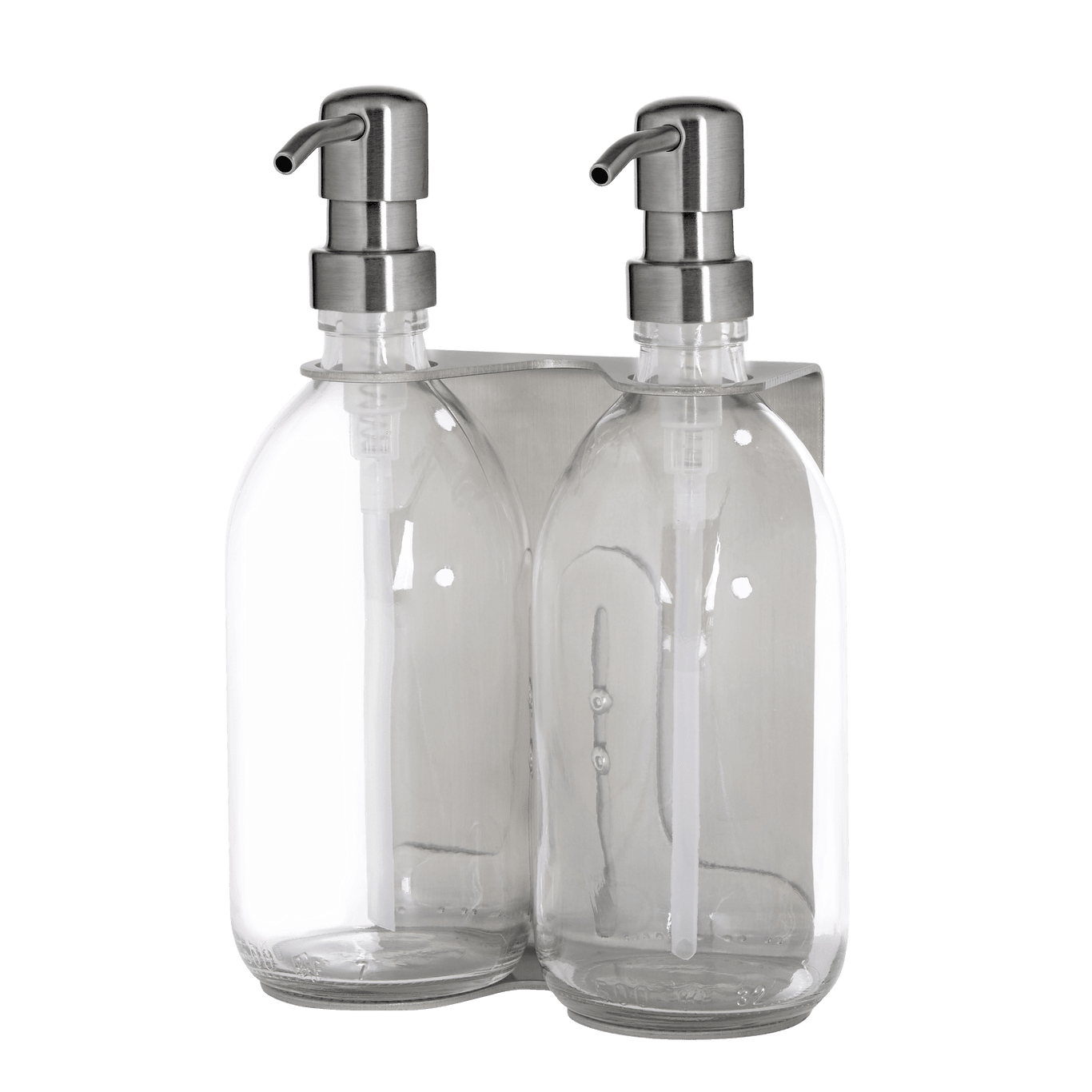 Nickel Double Wall Mounted Soap Dispenser