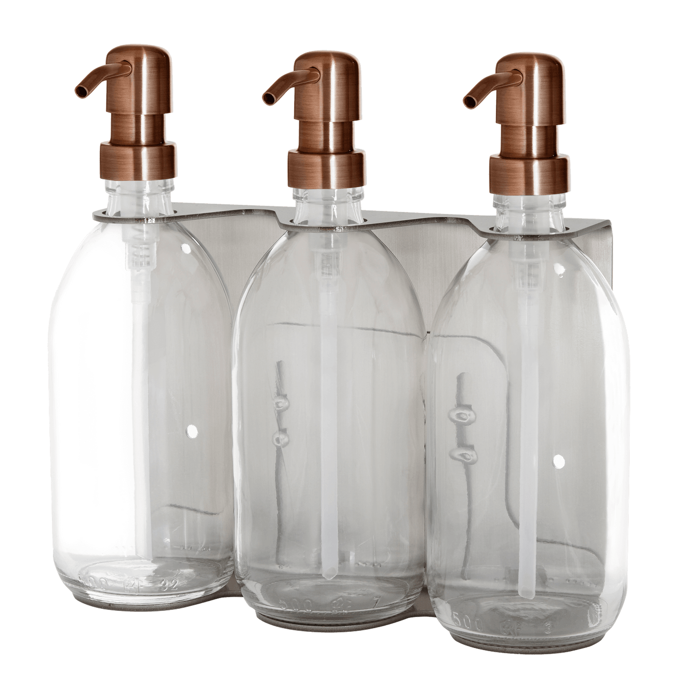 Nickel Triple Wall Mounted Soap Dispenser
