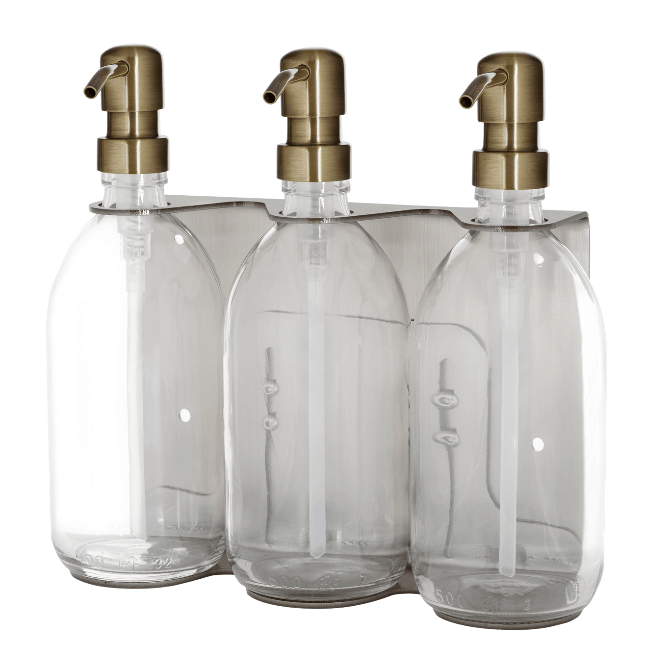 Nickel Triple Wall Mounted Soap Dispenser