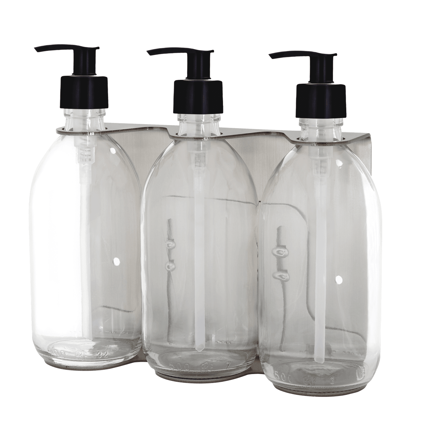 Nickel Triple Wall Mounted Soap Dispenser