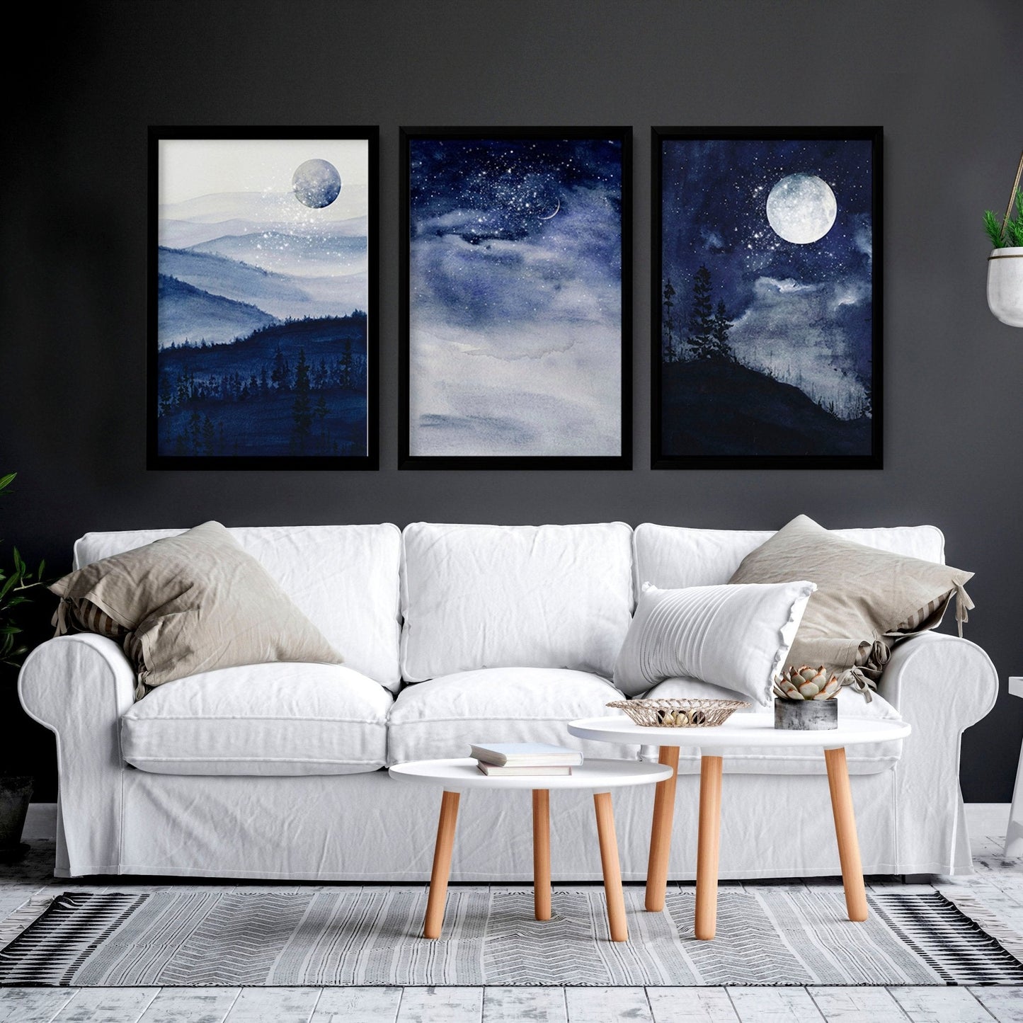 Nordic wall art | set of 3 framed wall art prints