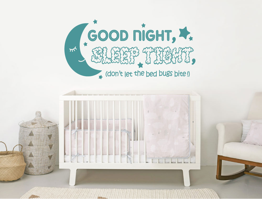 Good Night Sleep Tight Wall Sticker – Elegant Nursery Wall Quote