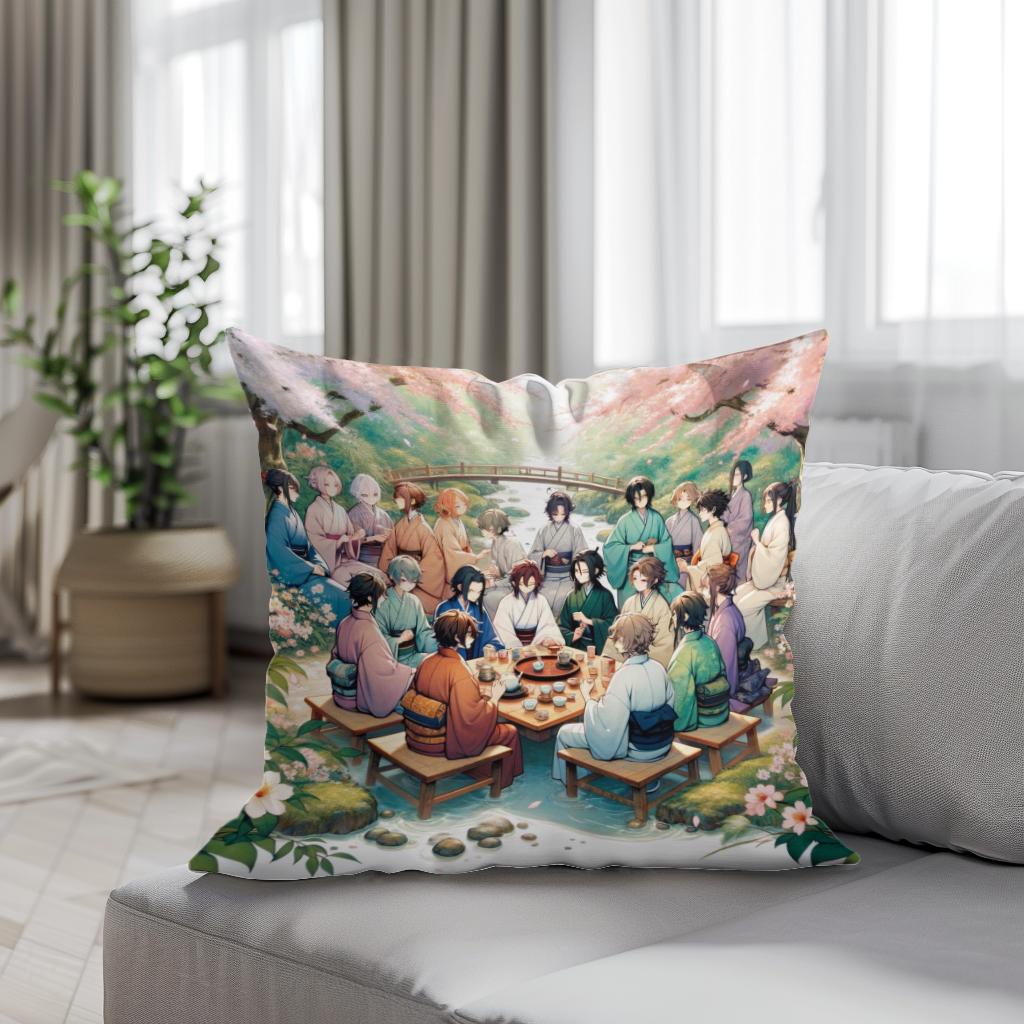 Sakura Garden Tea Party Cotton Cushion