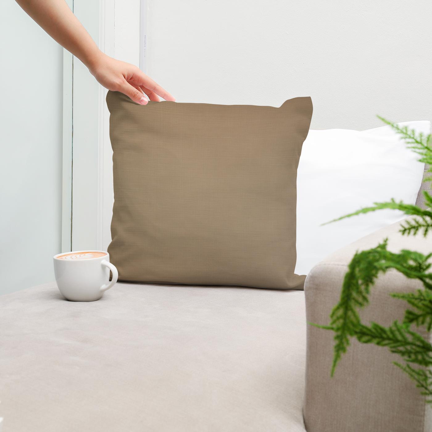 Pure Light Brown Cotton Cushion