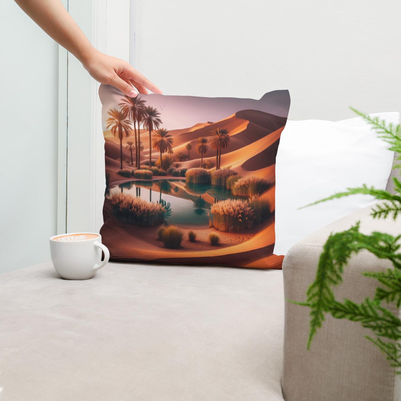 Desert Oasis Tranquillity Cotton Cushion