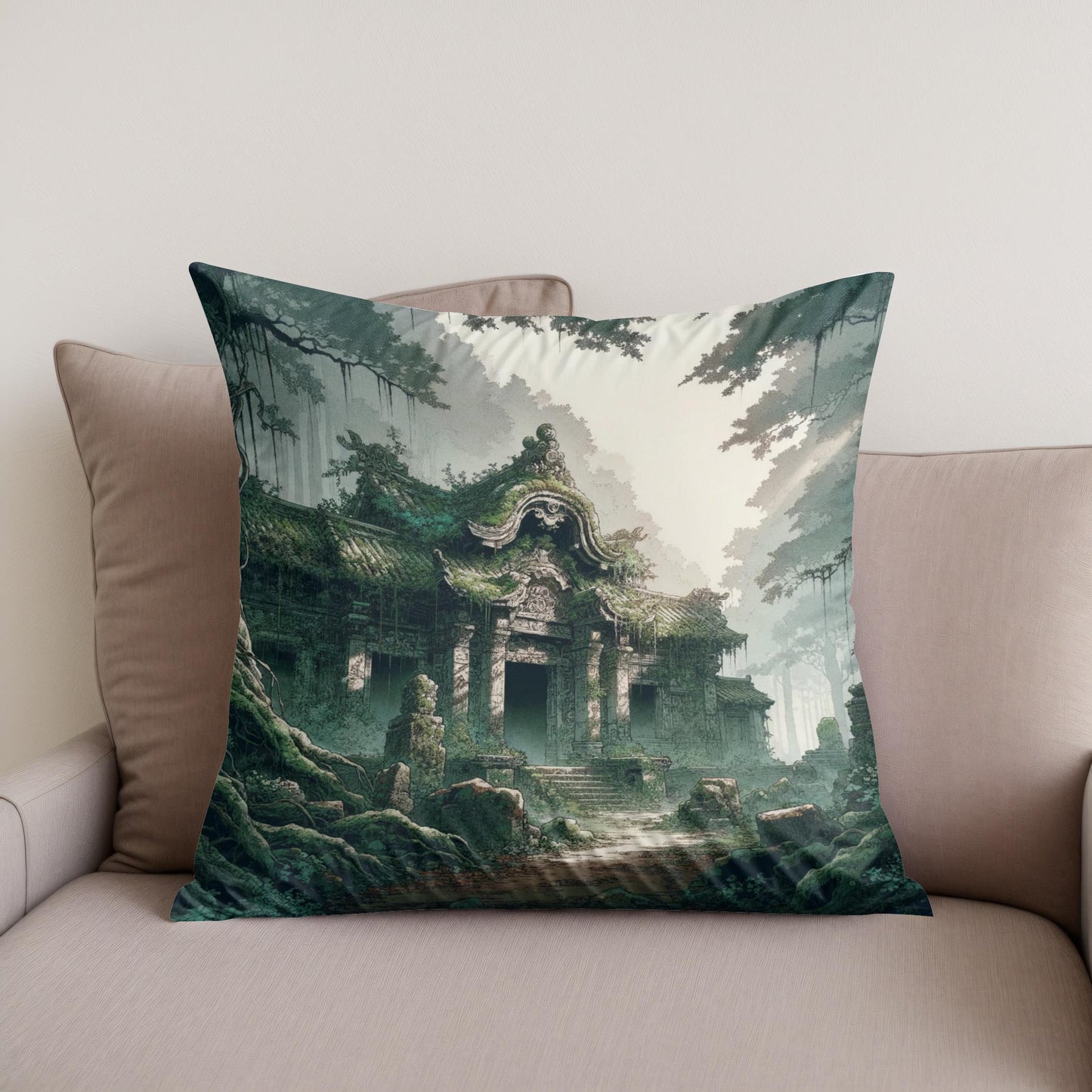 Forgotten Temple Cotton Cushion