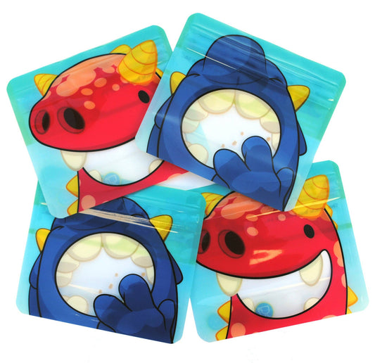 Nom Nom Kids Reusable Monster Snack Bags 4 Pack Stand Up Snack Pouches