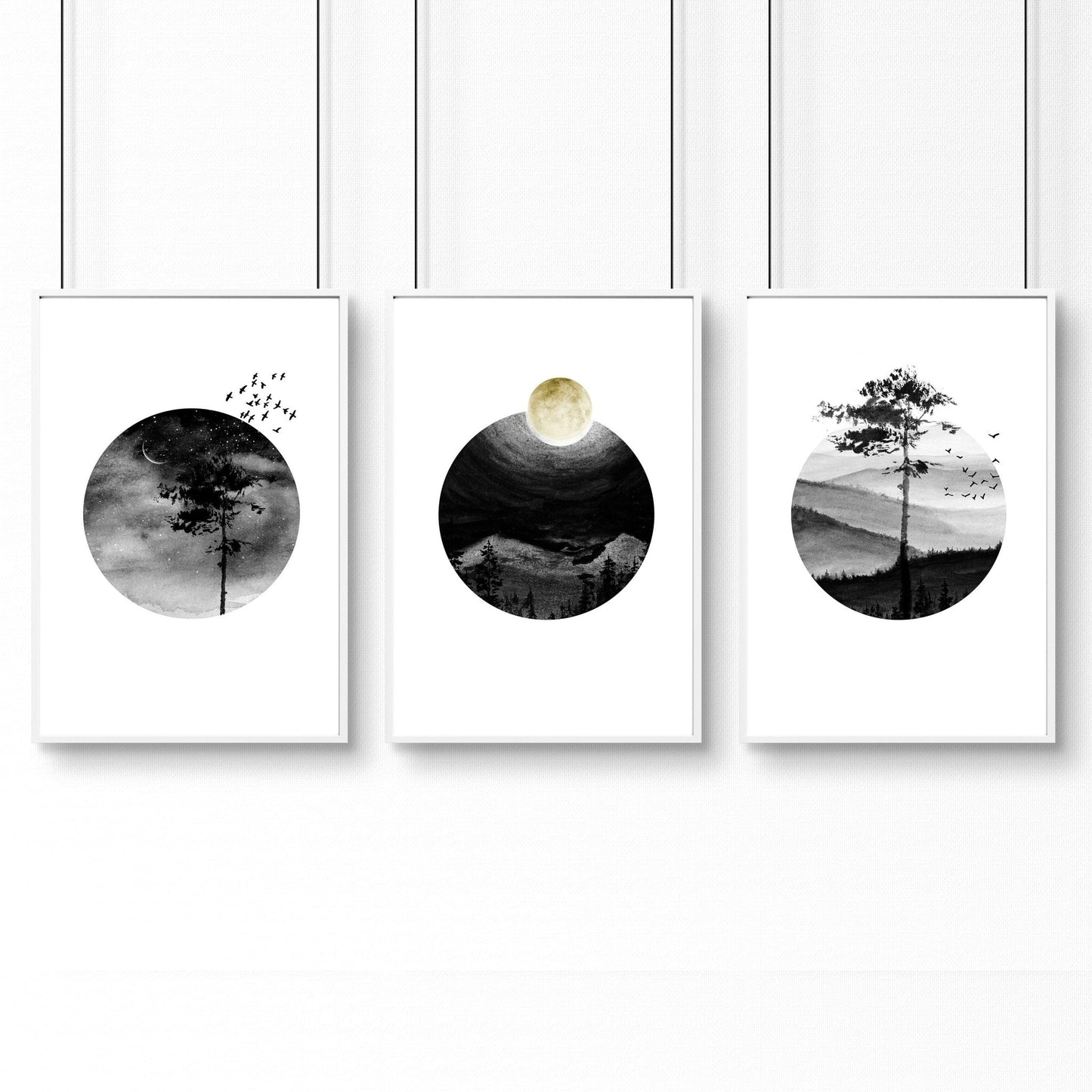 Office wall graphics | set of 3 Scandinavian wall art prints