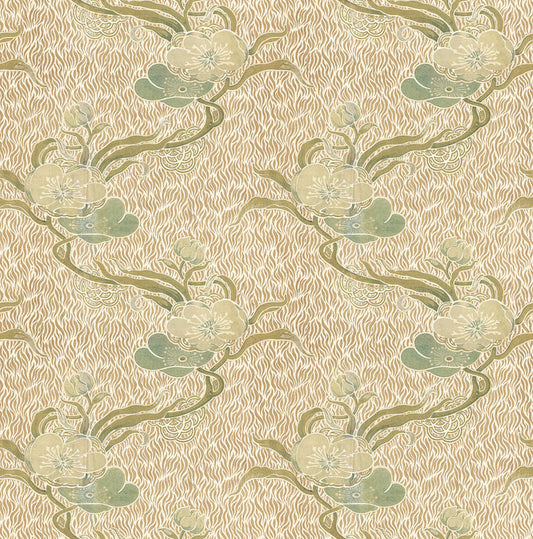Nouveau Blossom - Gold - Wallpaper