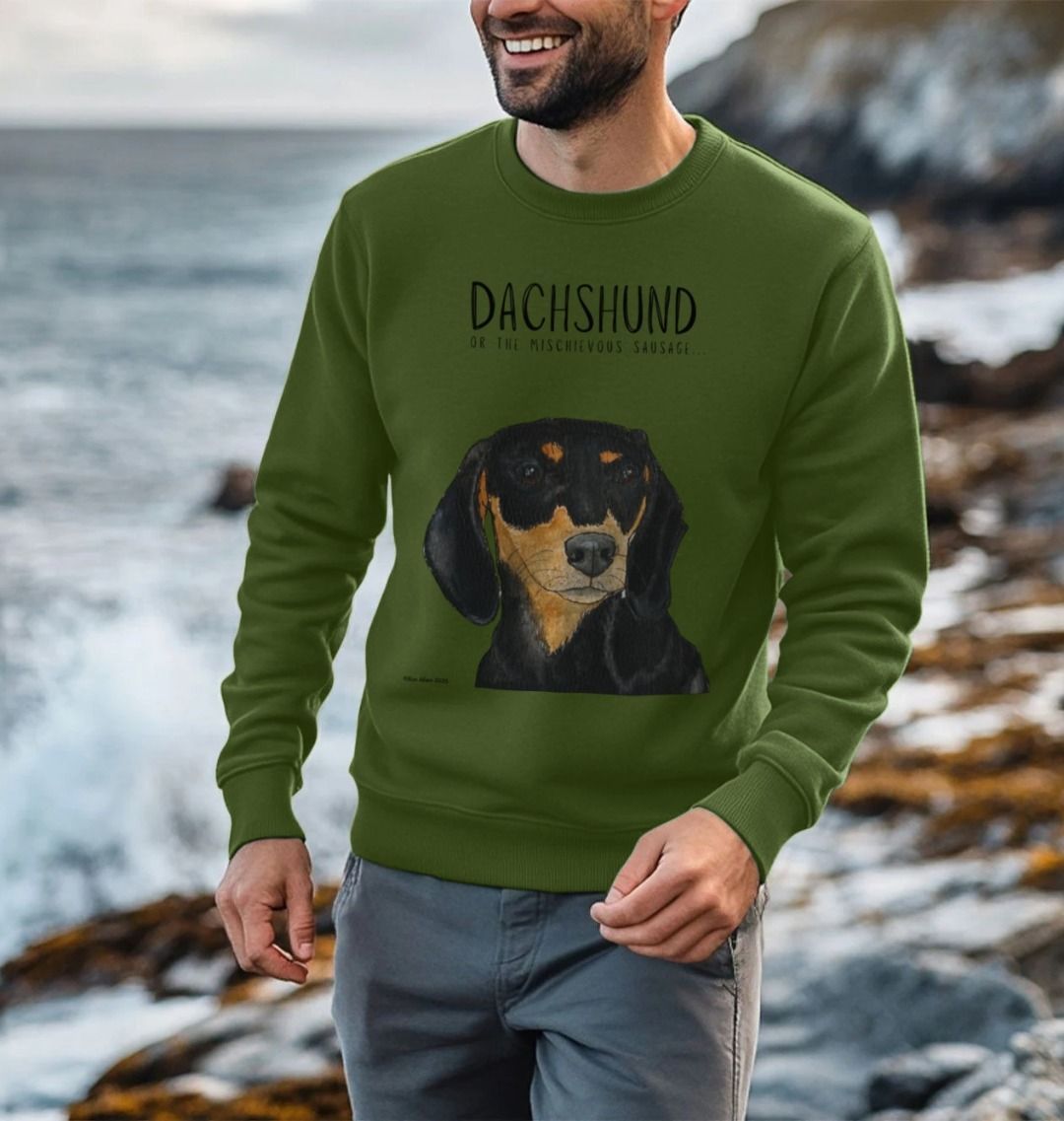 Mischievous Black & Tan Hot Dog Sweatshirt – For the Fearless Doxie Fans!