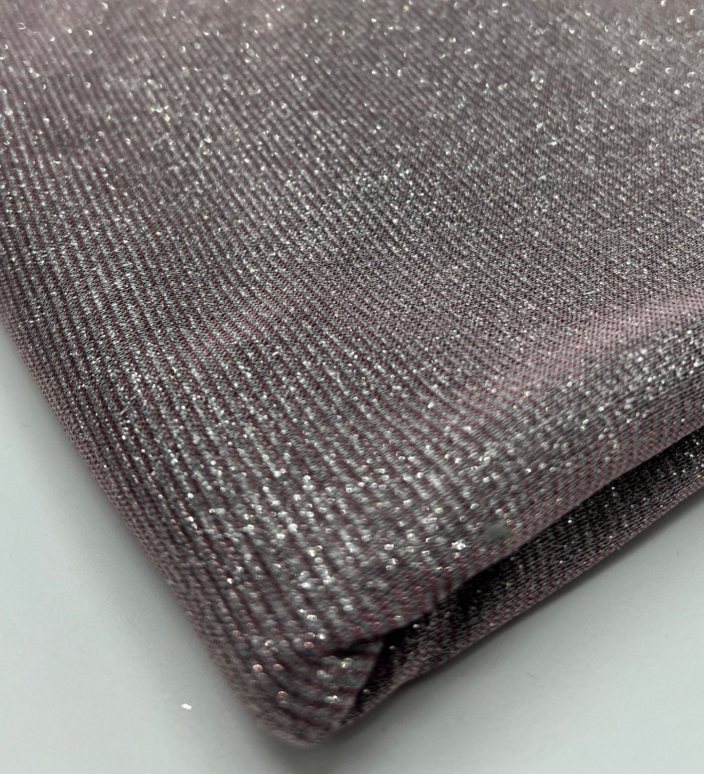 Nude Silver Glitter Detail Sparkle Metallic Stretch Knit Fabric
