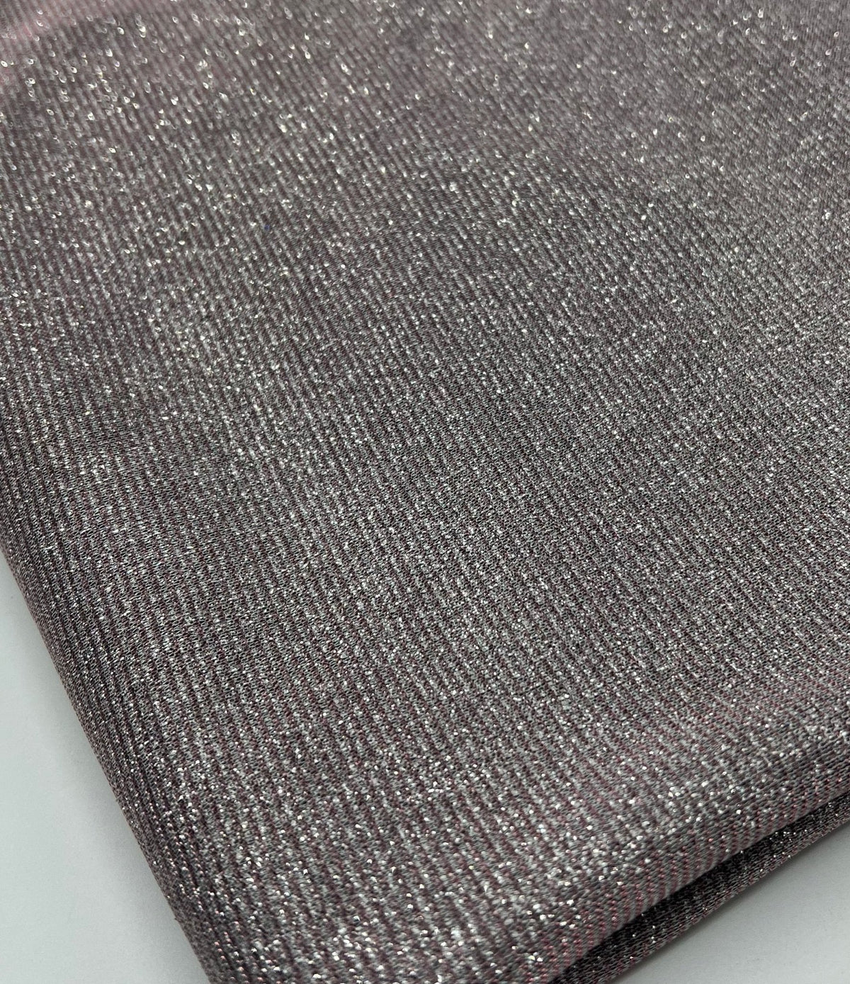 Nude Silver Glitter Detail Sparkle Metallic Stretch Knit Fabric