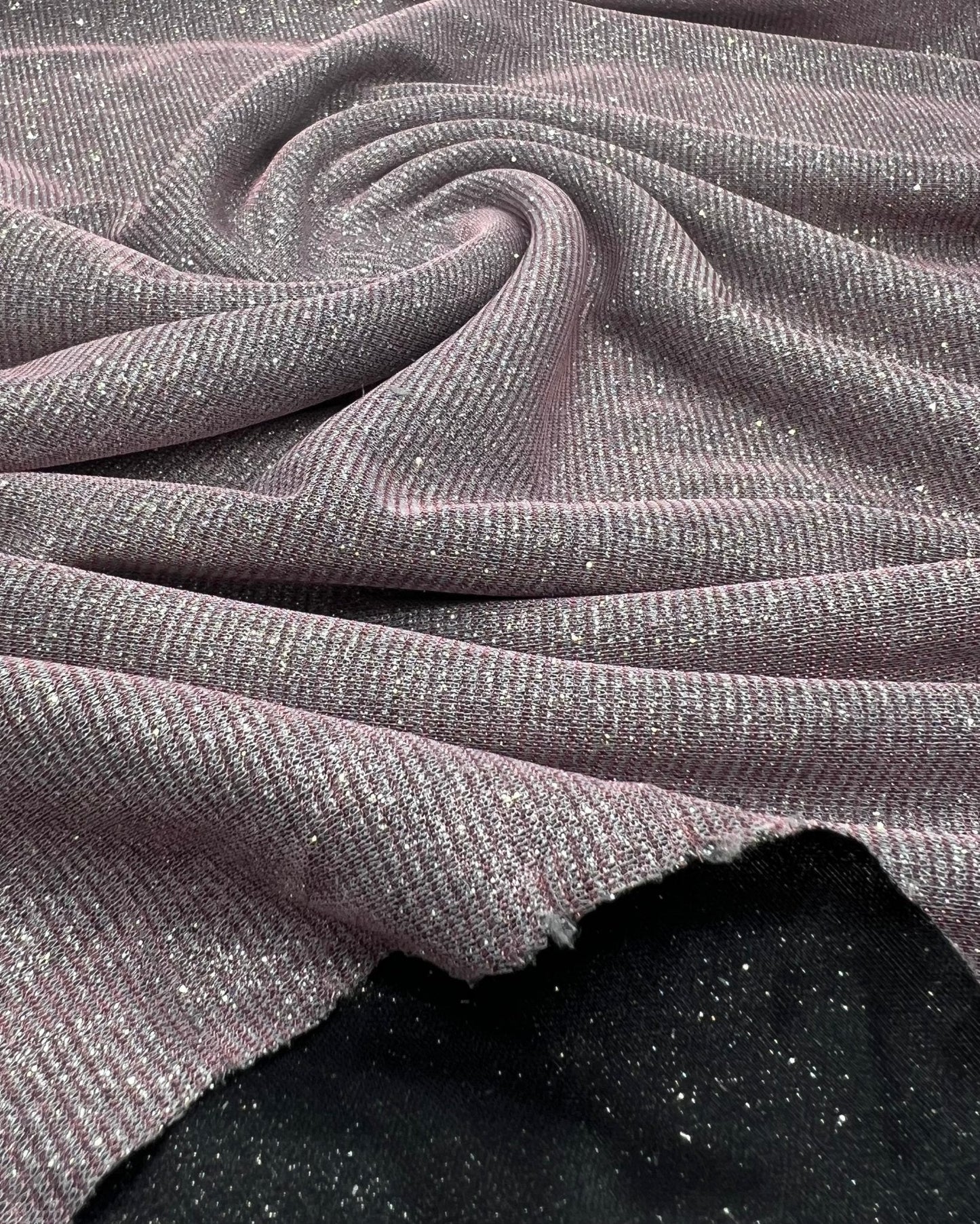 Nude Silver Glitter Detail Sparkle Metallic Stretch Knit Fabric