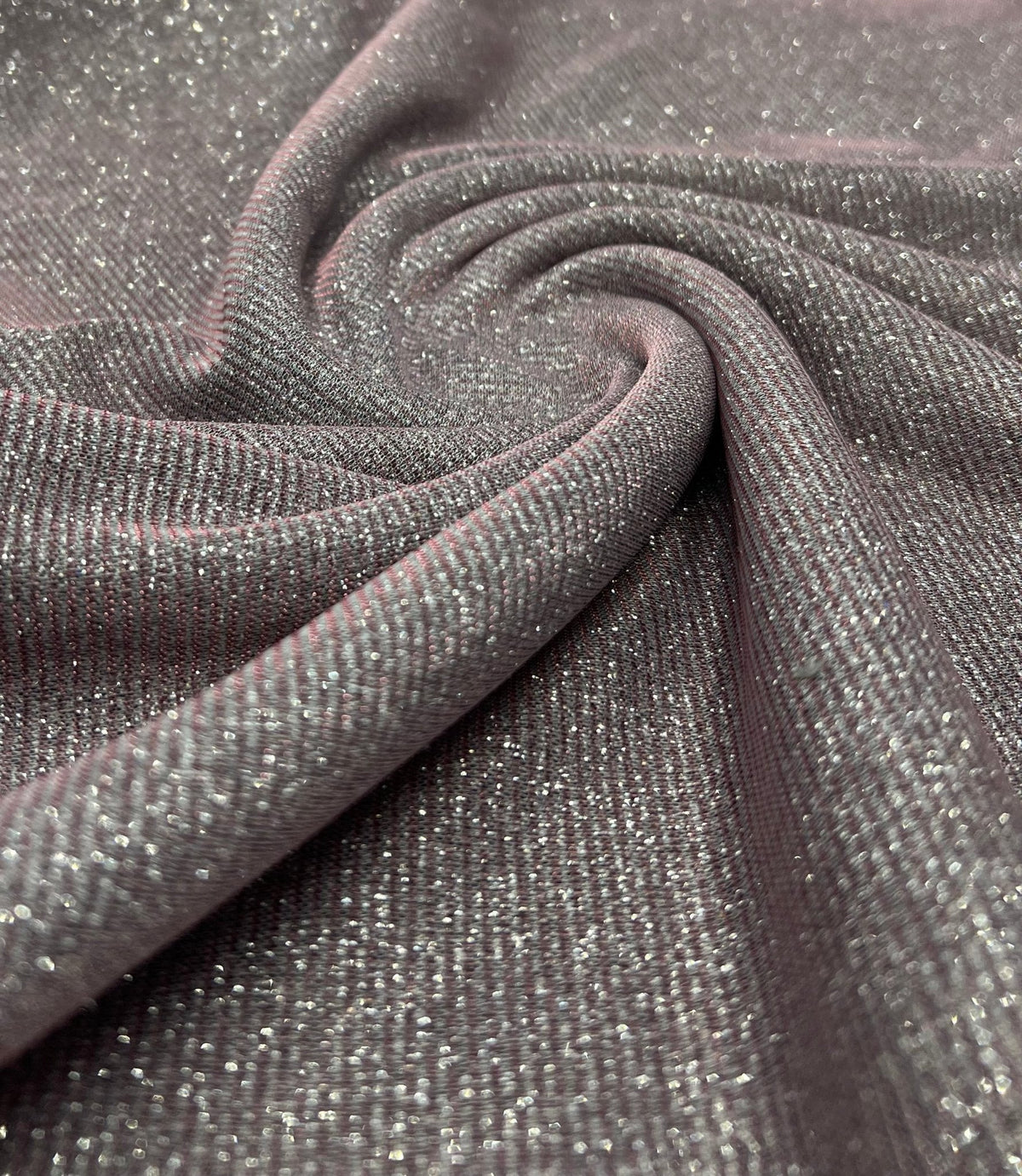 Nude Silver Glitter Detail Sparkle Metallic Stretch Knit Fabric