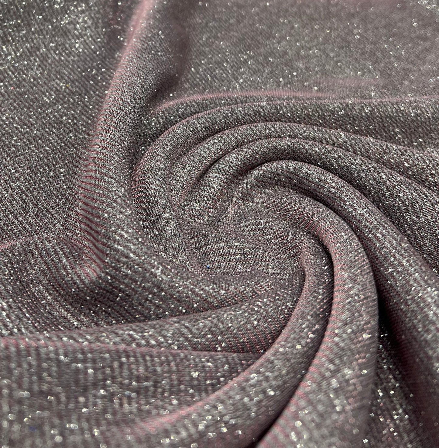 Nude Silver Glitter Detail Sparkle Metallic Stretch Knit Fabric