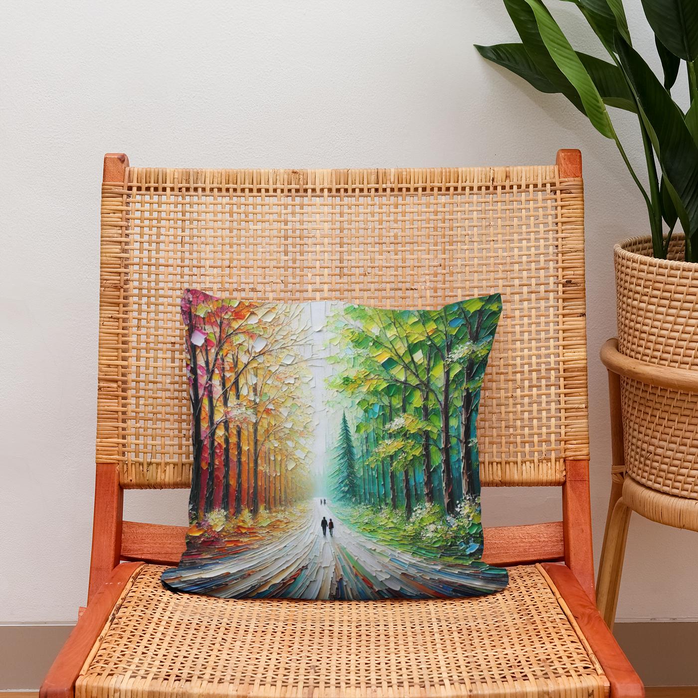 Seasons Pathway Cotton Cushion