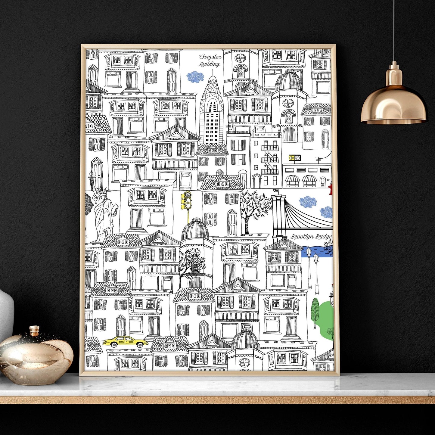 NY city posters | Set of 2 wall art prints for office decor