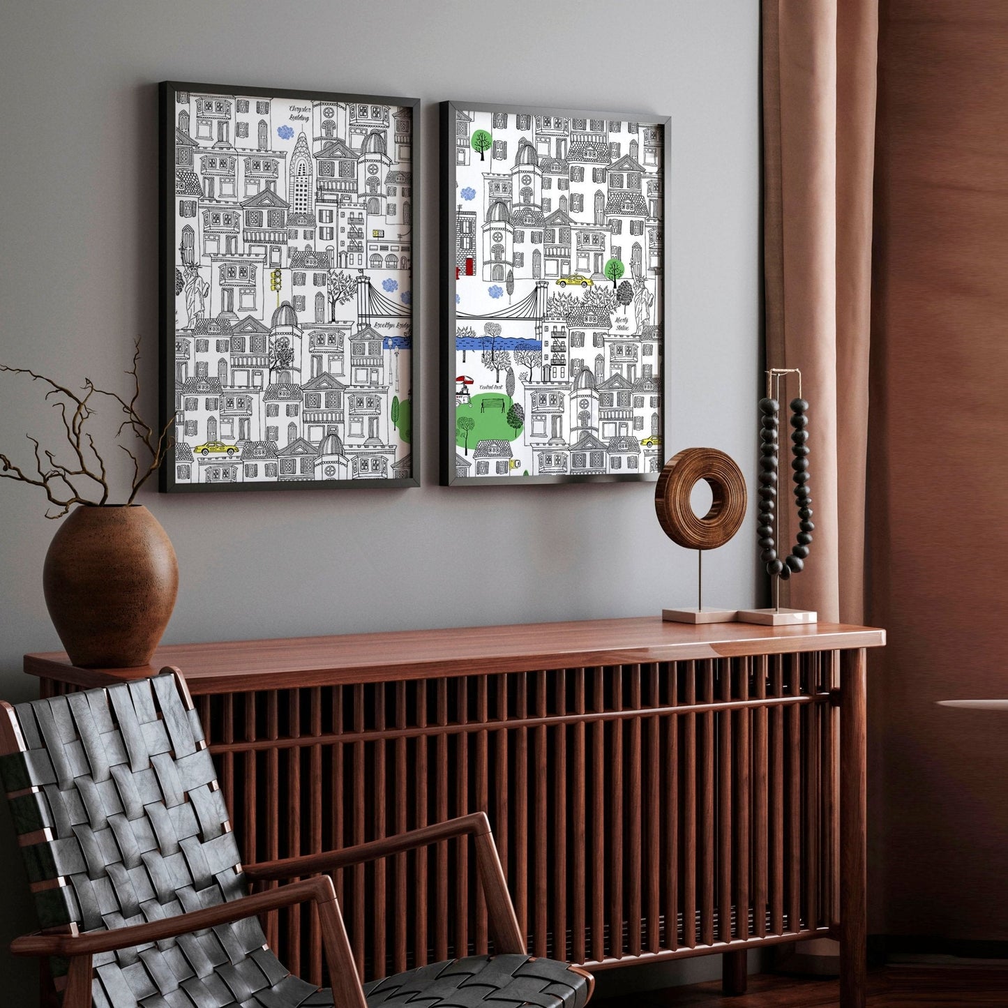 NY City Wall Art | Set of 2 travel posters