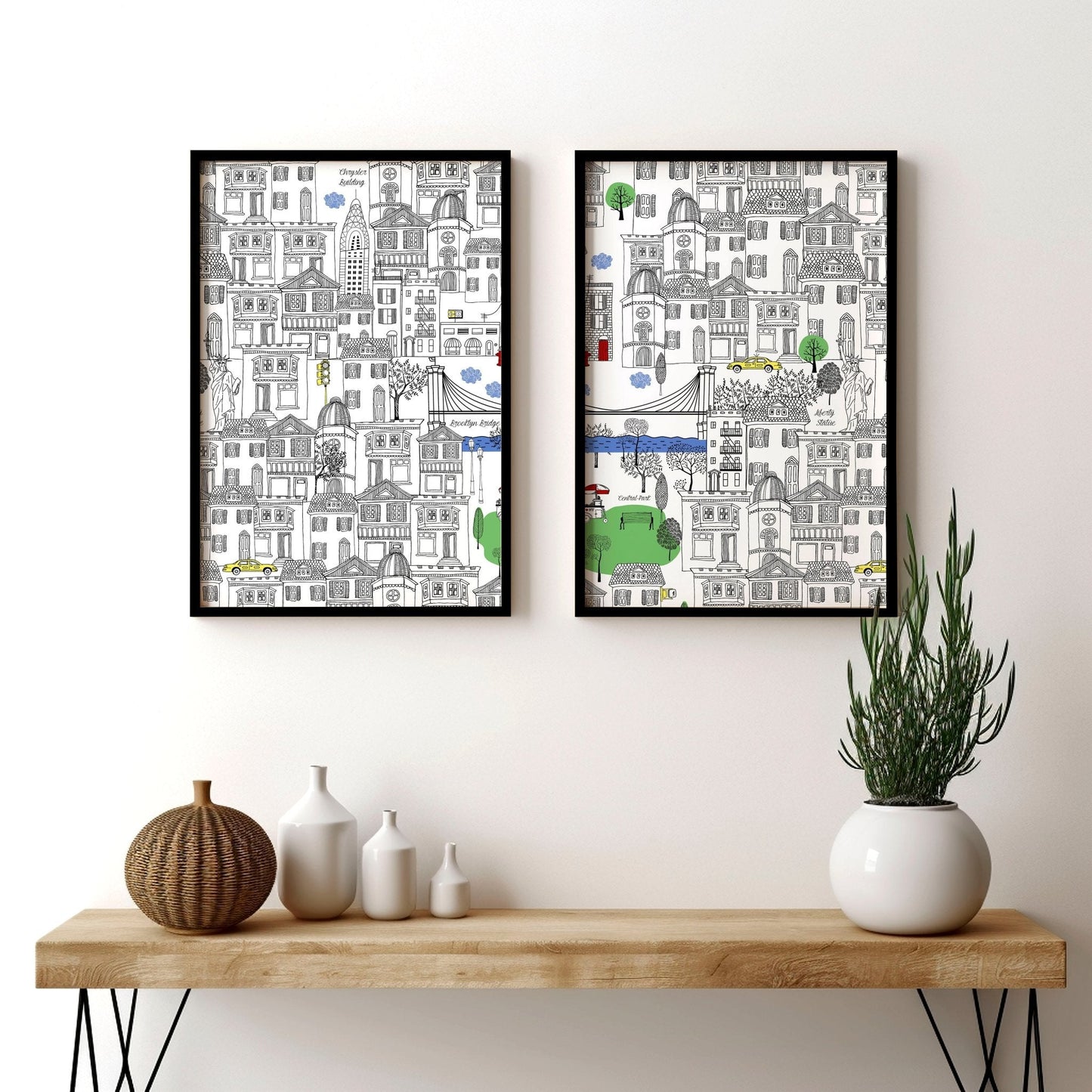NY City Wall Art | Set of 2 travel posters