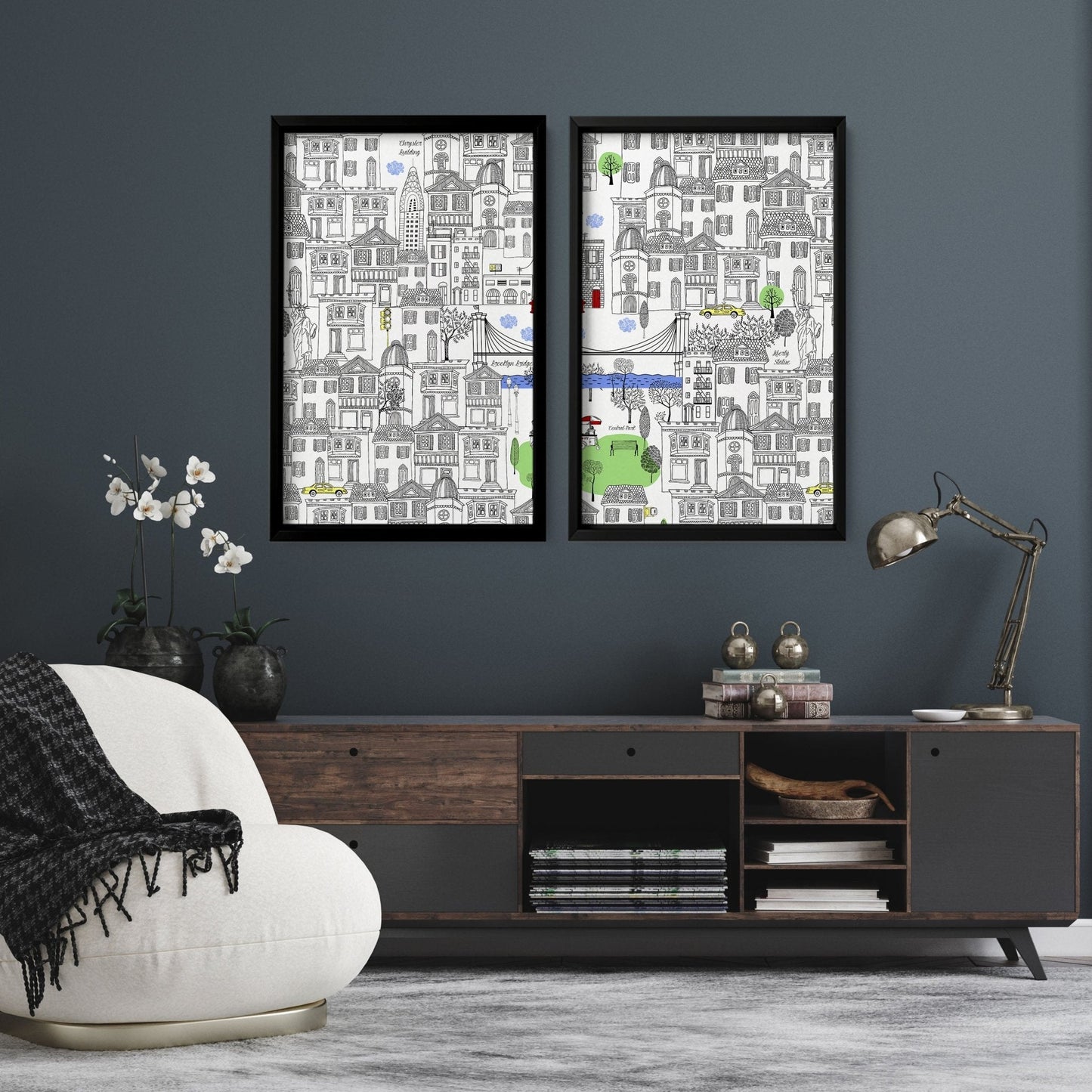 NY City Wall Art | Set of 2 travel posters
