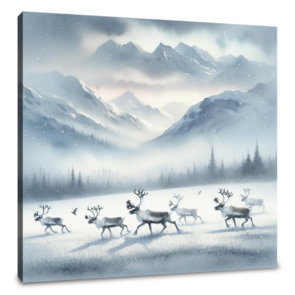 Reindeer Twilight Dance Canvas