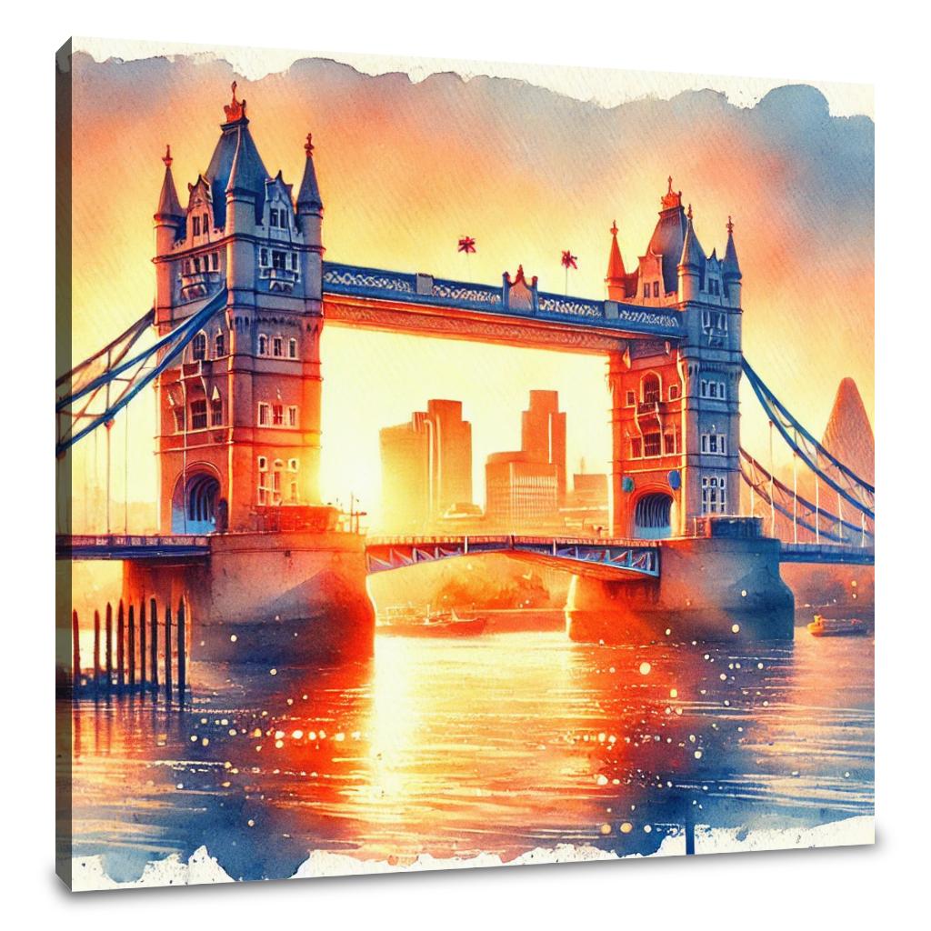 Sunset Over Tower Bridge Canvas
