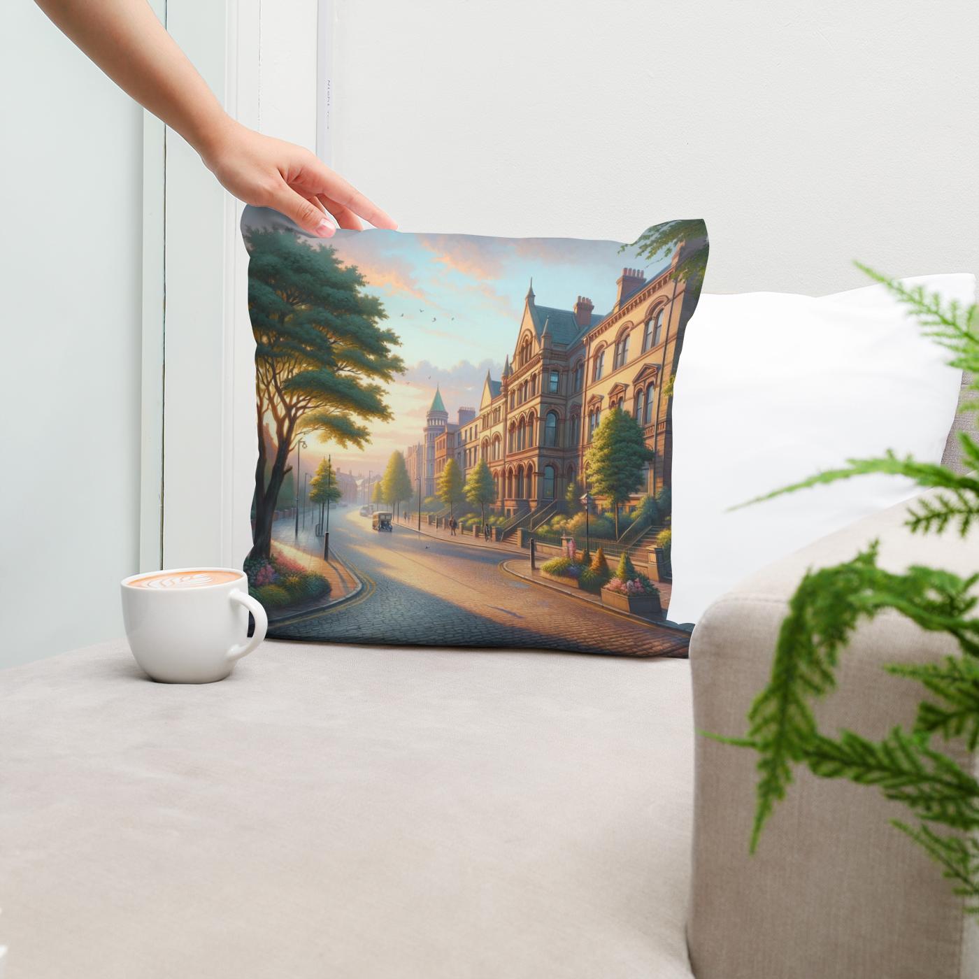 Serene Belfast Morning Cotton Cushion