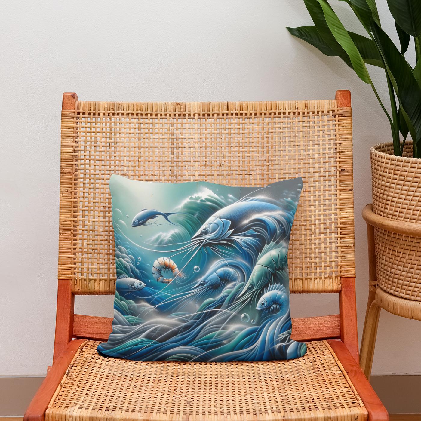 Whispering Waves Cotton Cushion