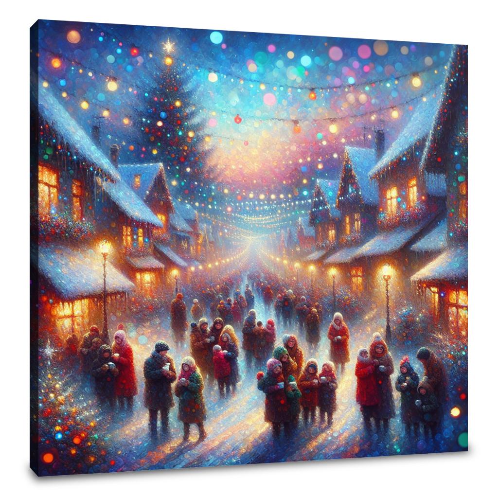 Nostalgic Christmas Village Canvas