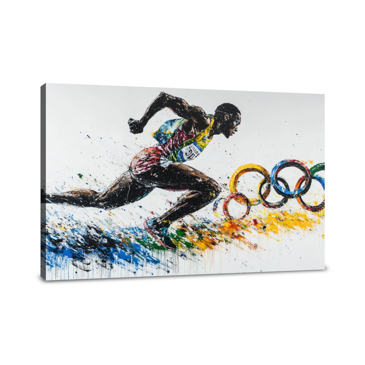 Olympic Runner Graffiti Canvas