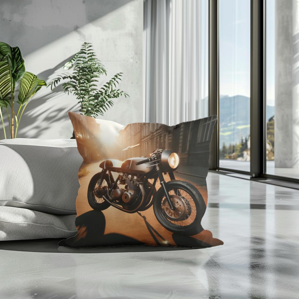 Sunset Café Racer Cotton Cushion
