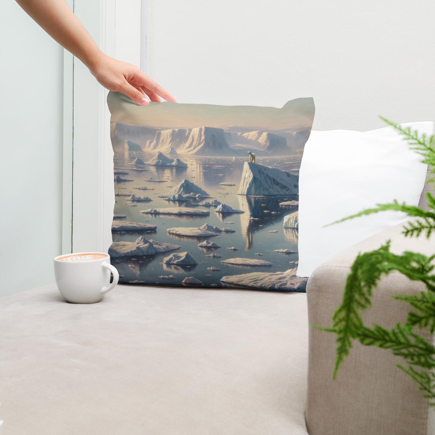 Arctic Elegance Cotton Cushion