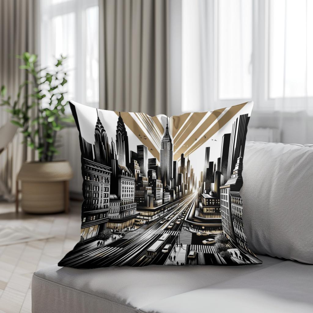 City Pulse: Urban Rhythms Cotton Cushion