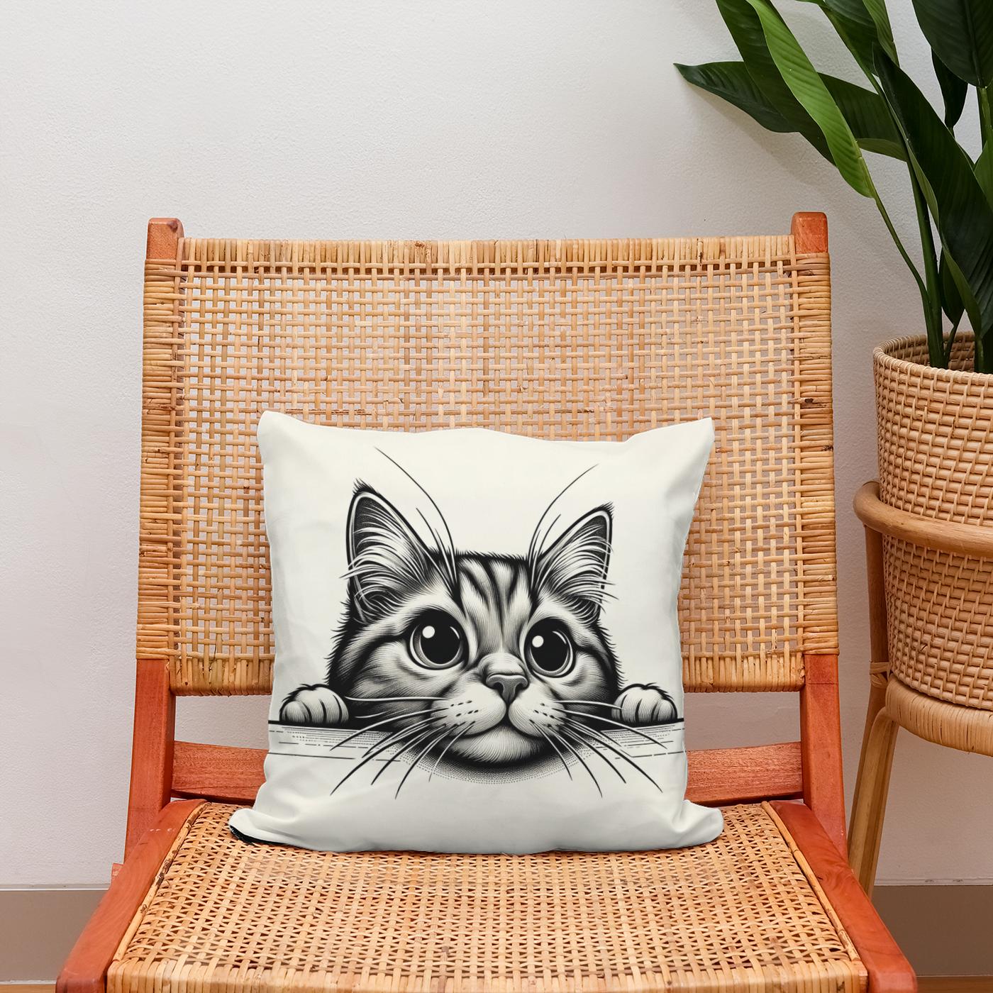 Curious Cat Cotton Cushion