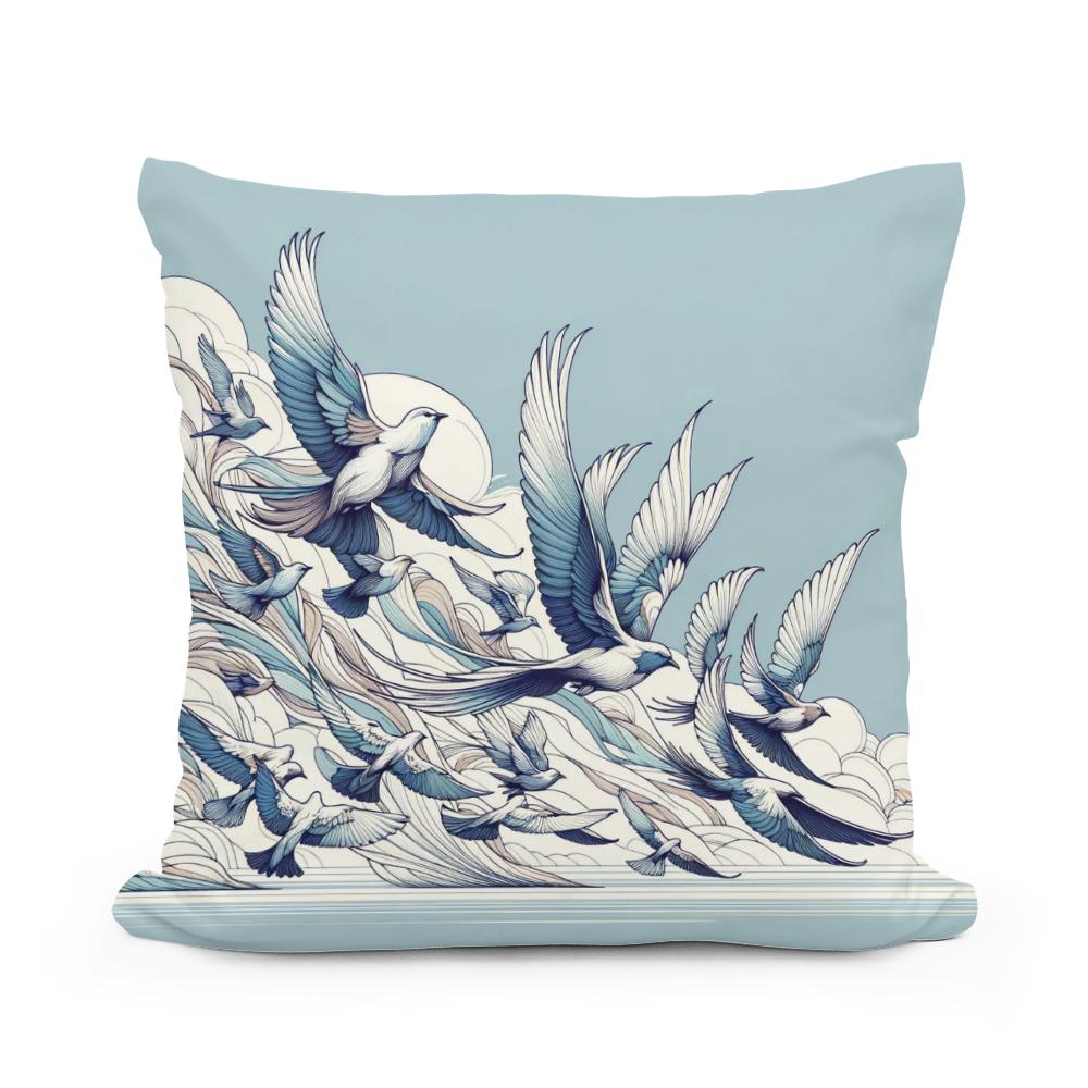 Avian Elegance Cotton Cushion