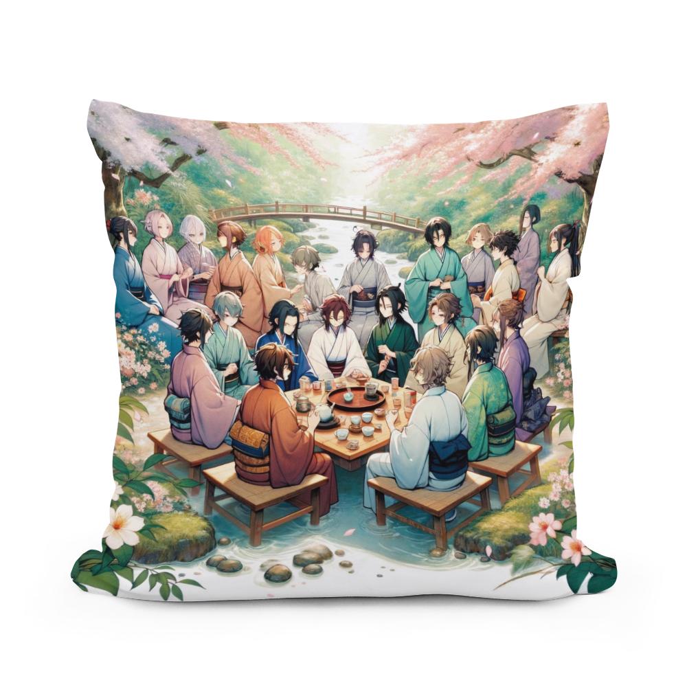 Sakura Garden Tea Party Cotton Cushion