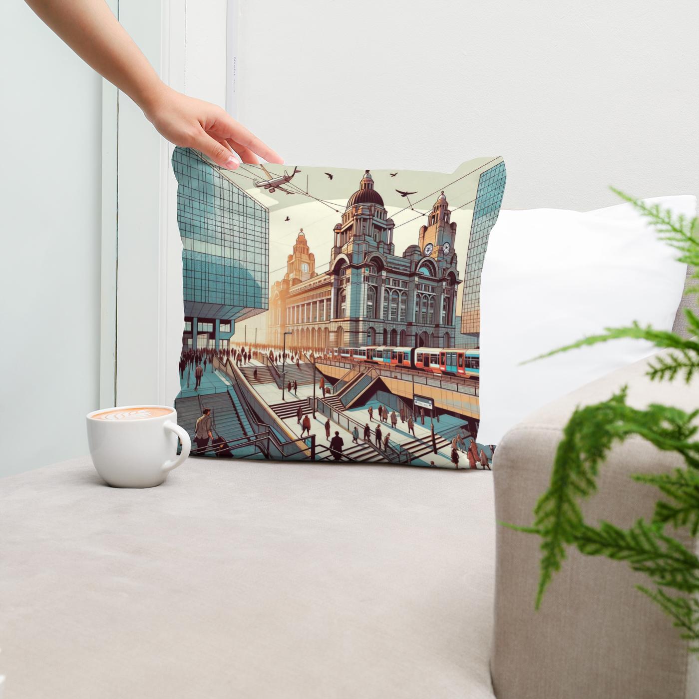 Liverpool Lime Street Nexus Cotton Cushion