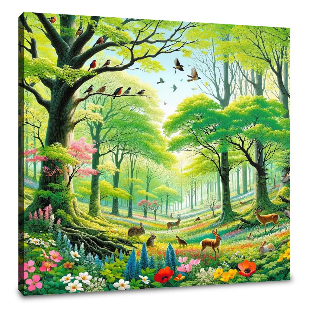 Spring Forest Bloom Canvas