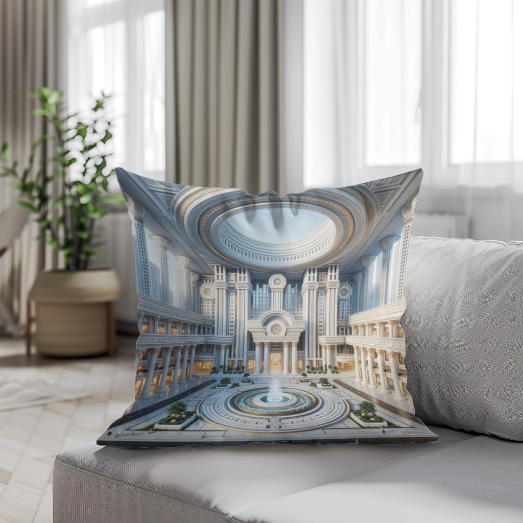 Neo-Future Elegance Cotton Cushion