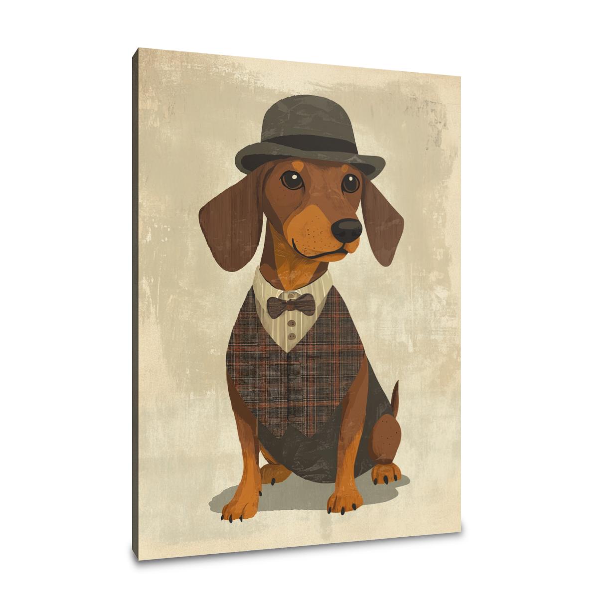 Dachshund's Dapper Canvas