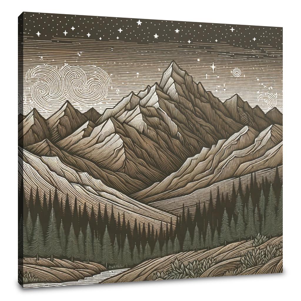 Midnight Mountain Canvas