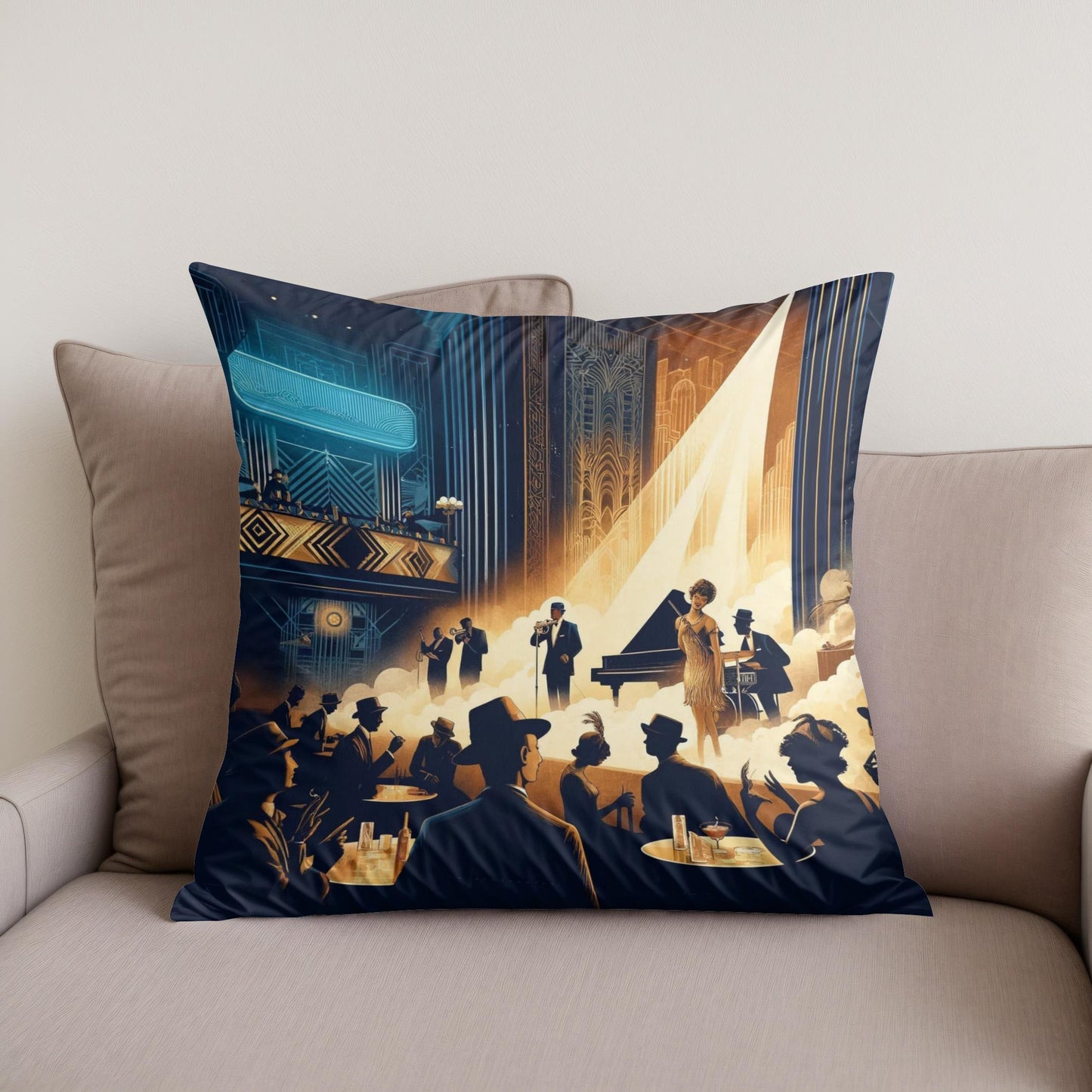 Jazz Age Jubilee Cotton Cushion