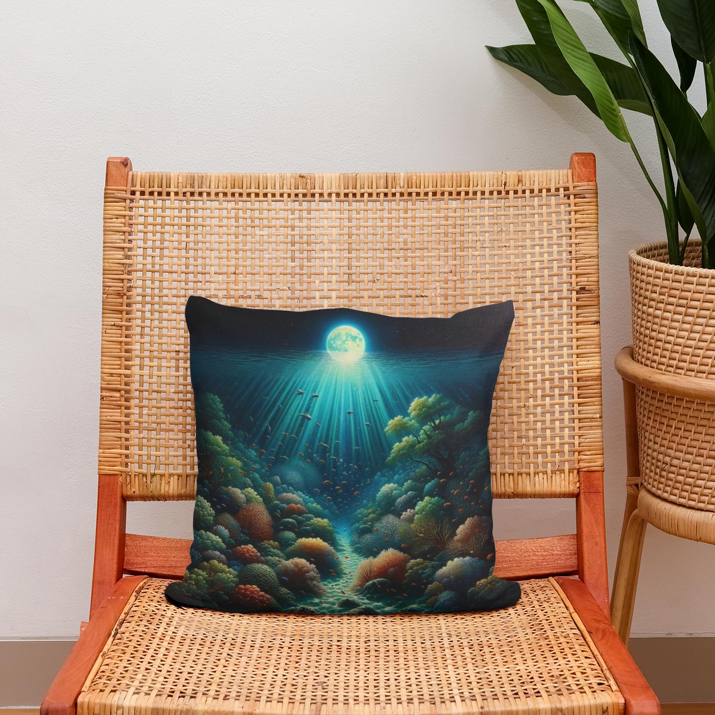 Moonlit Reef Cotton Cushion