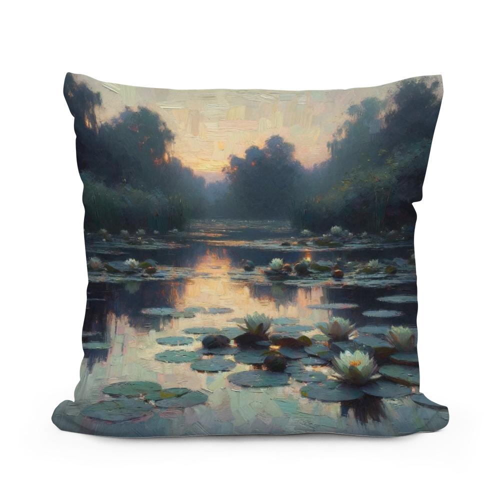 Evening Lilies Cotton Cushion