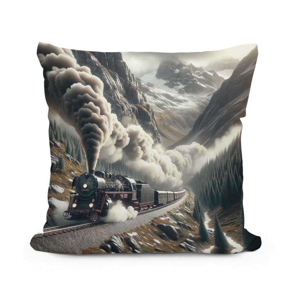 Mountain Pass Express Cotton Cushion