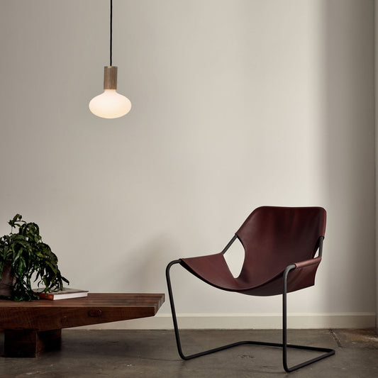Oval Dim-to-Warm Pendant Light in Oak