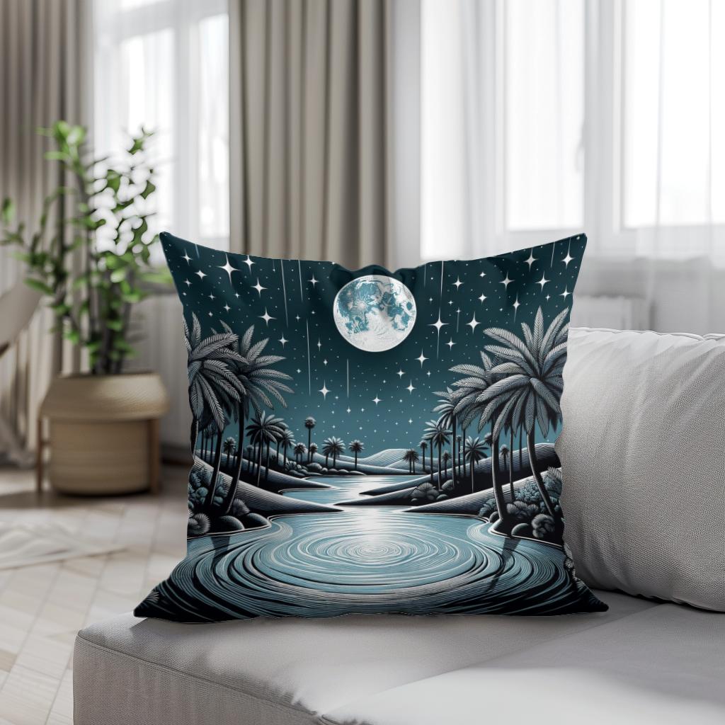Midnight Oasis Serenade Cotton Cushion