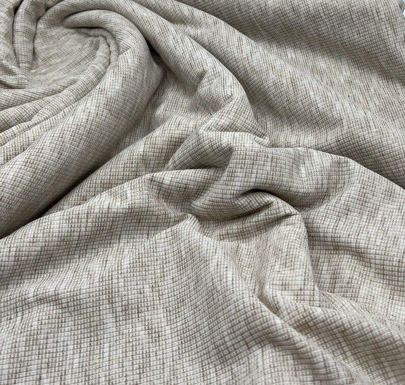 Oatmeal Fine Rib Stretch Fabric