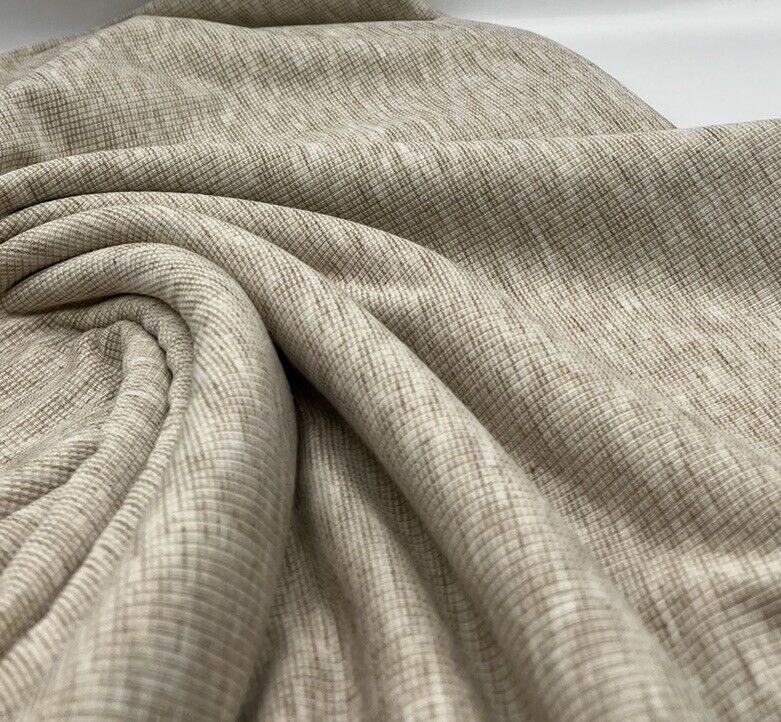 Oatmeal Fine Rib Stretch Fabric