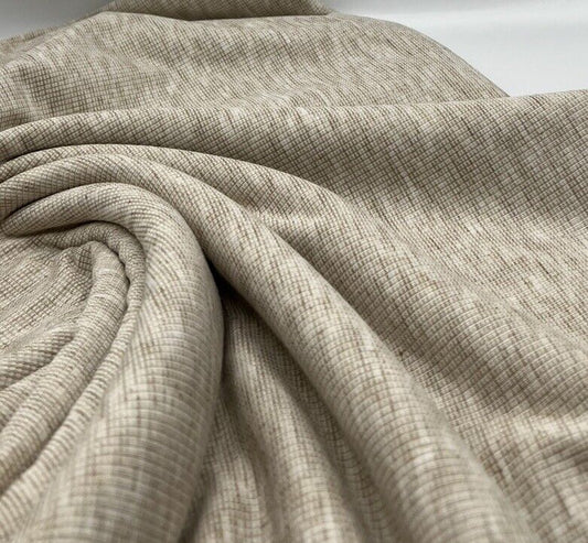 Oatmeal Fine Rib Stretch Fabric